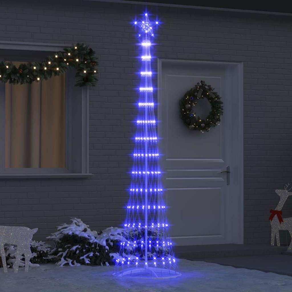 VidaXL LED Kerstboom met 290 LED Blauw 70 x 70 x 250 cm Metaal