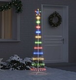 VidaXL LED Kerstboom met 230 LED Multikleur 51 x 51 x 190 cm Metaal