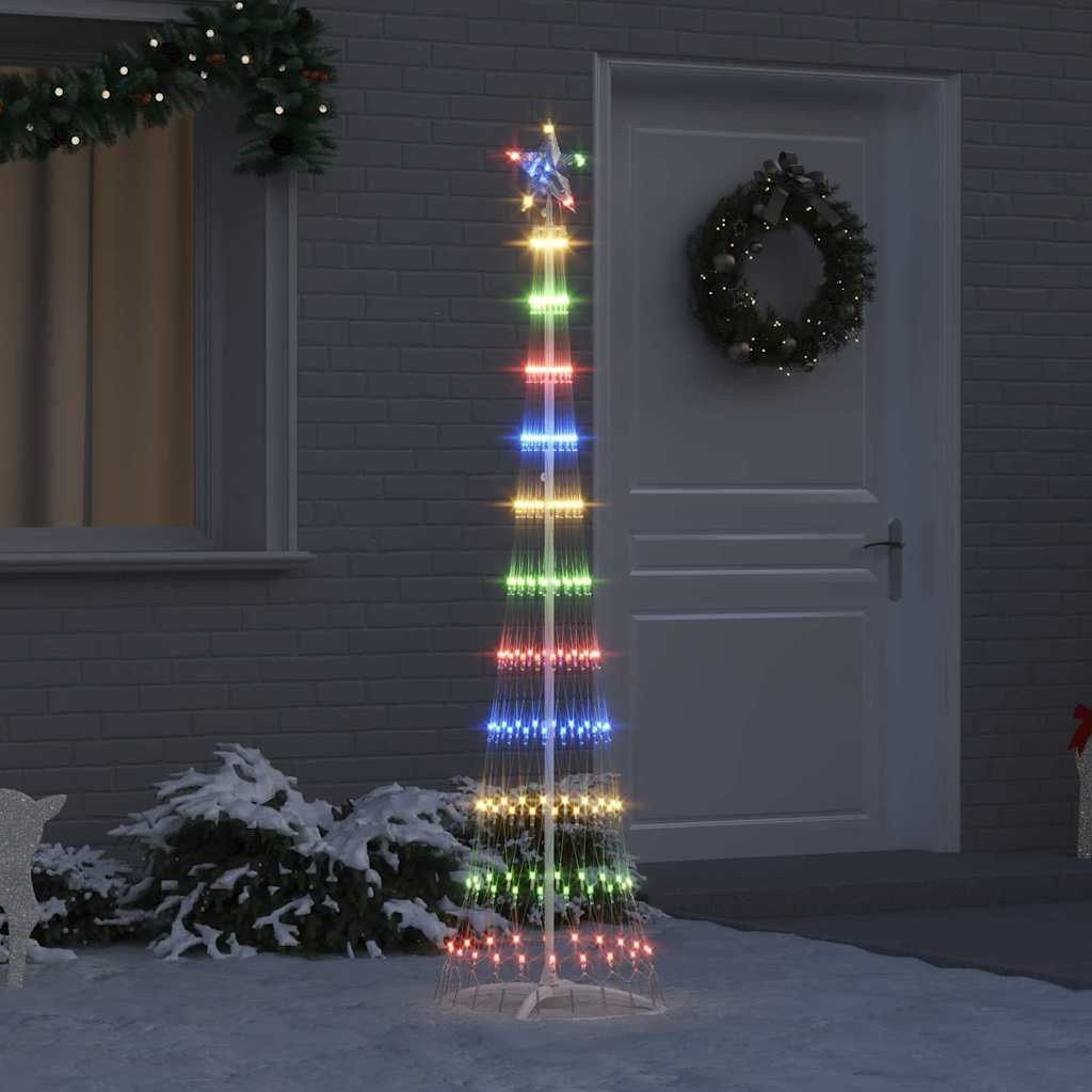 VidaXL LED Kerstboom met 230 LED Multikleur 51 x 51 x 190 cm Metaal