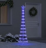 VidaXL LED Kerstboom met 230 LED Blauw 51 x 51 x 190 cm Metaal