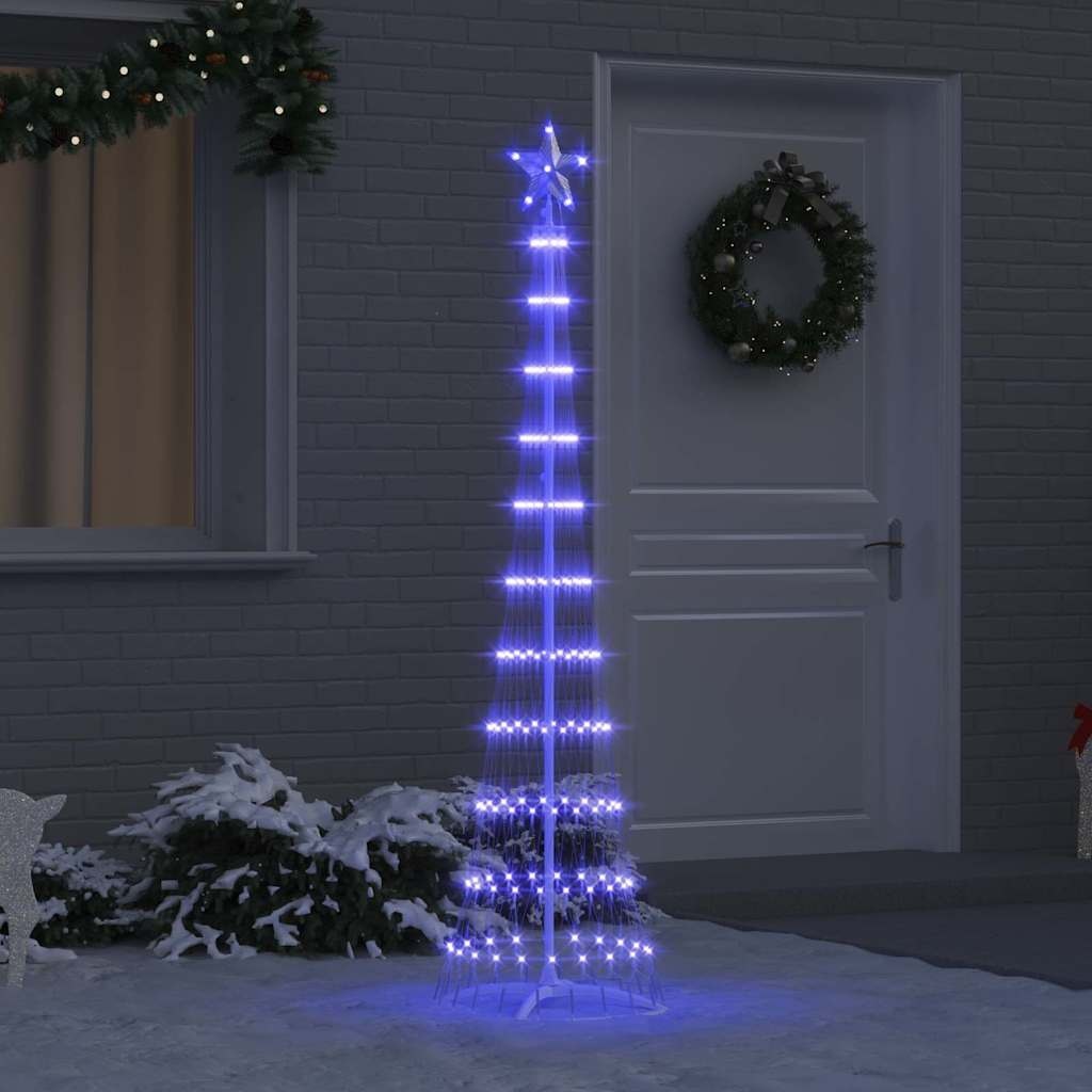 VidaXL LED Kerstboom met 230 LED Blauw 51 x 51 x 190 cm Metaal