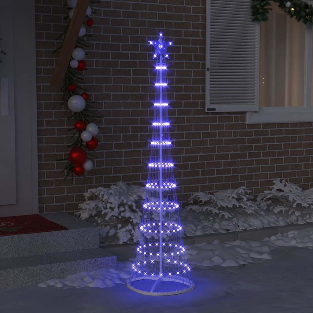 VidaXL LED Kerstboom met 230 LED Blauw 51 x 51 x 190 cm Metaal