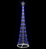 VidaXL LED Kerstboom met 230 LED Blauw 51 x 51 x 190 cm Metaal