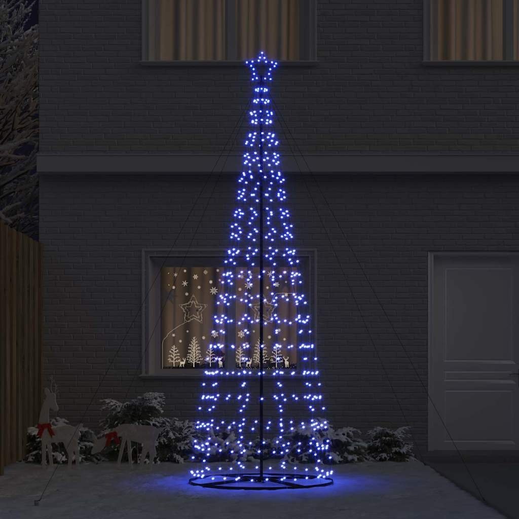 VidaXL LED Kerstboom met 800 LED met grondpennen Blauw 400 cm IJzer