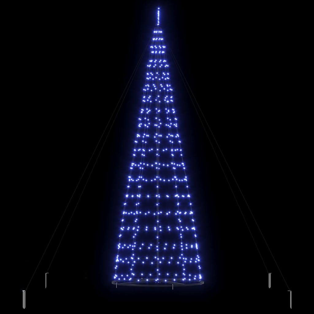 VidaXL LED Kerstboom met 800 LED met grondpennen Blauw 400 cm IJzer