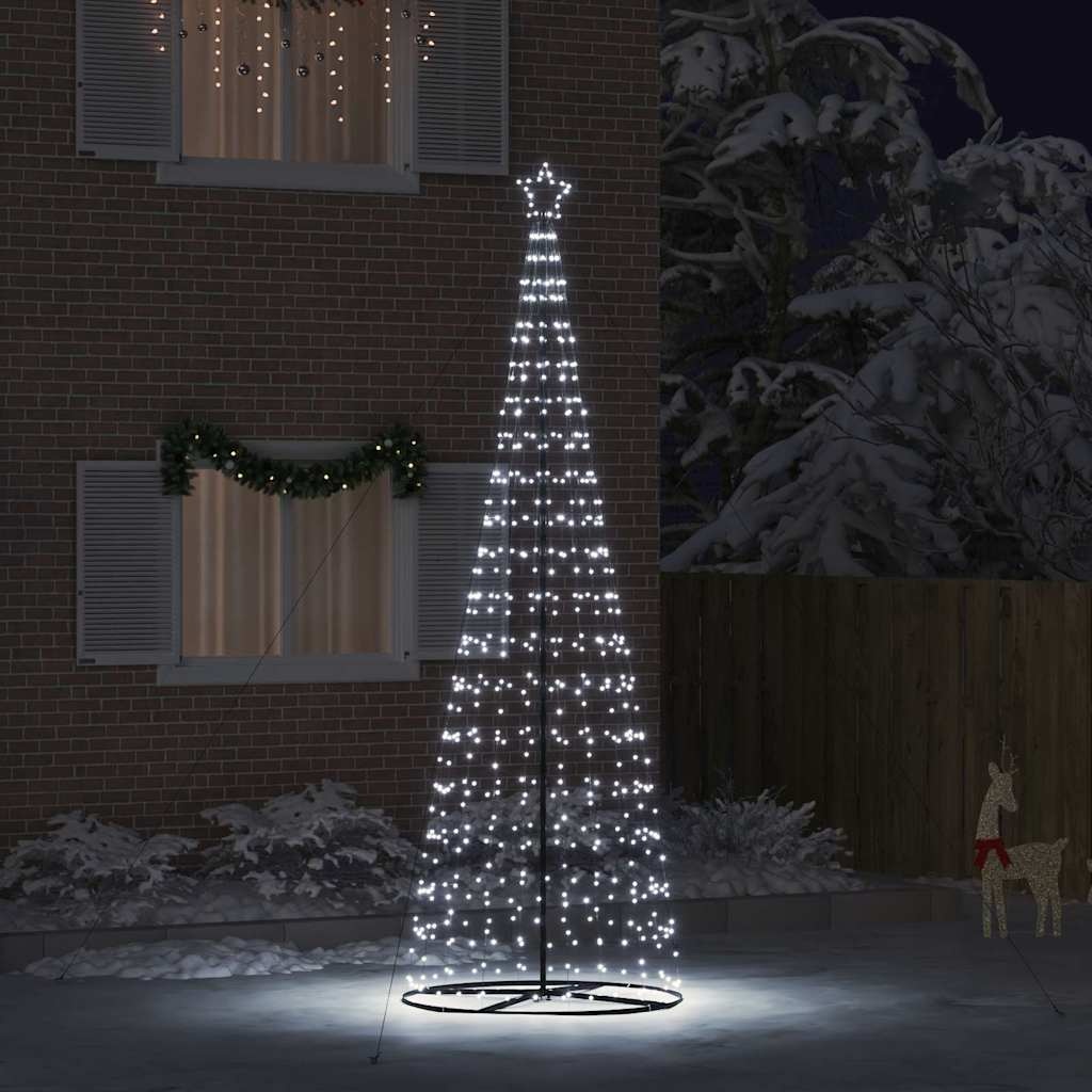VidaXL LED Kerstboom met 800 LED met grondpennen Koudwit 400 cm IJzer