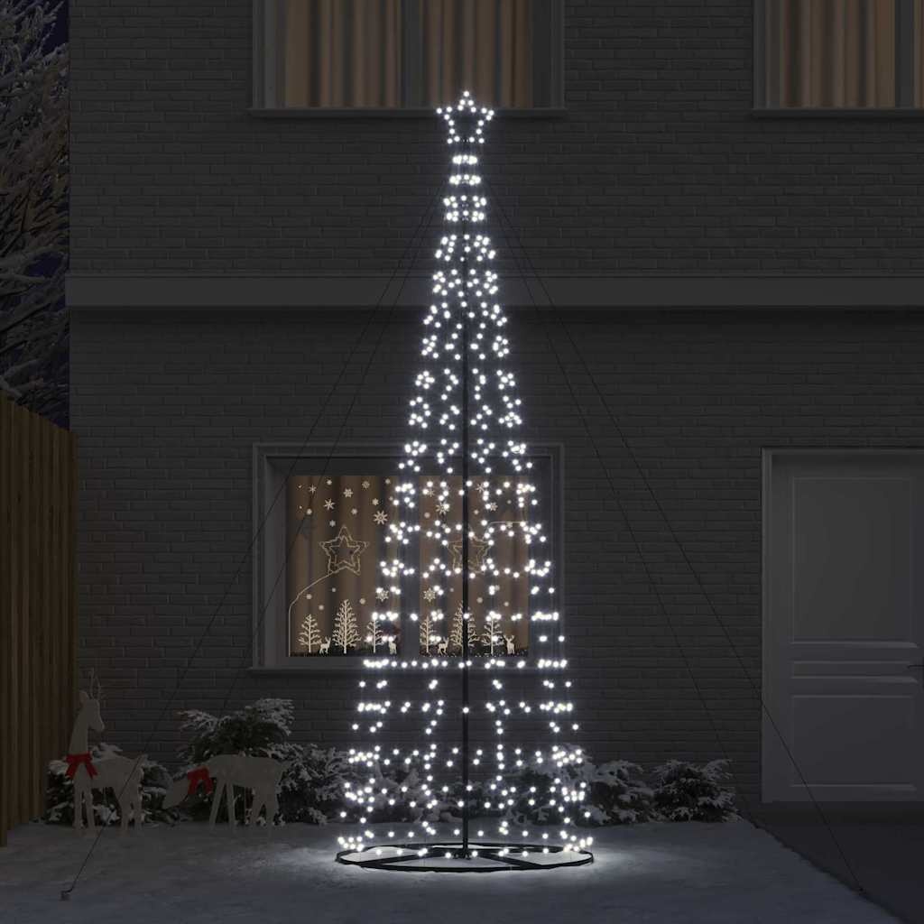 VidaXL LED Kerstboom met 800 LED met grondpennen Koudwit 400 cm IJzer