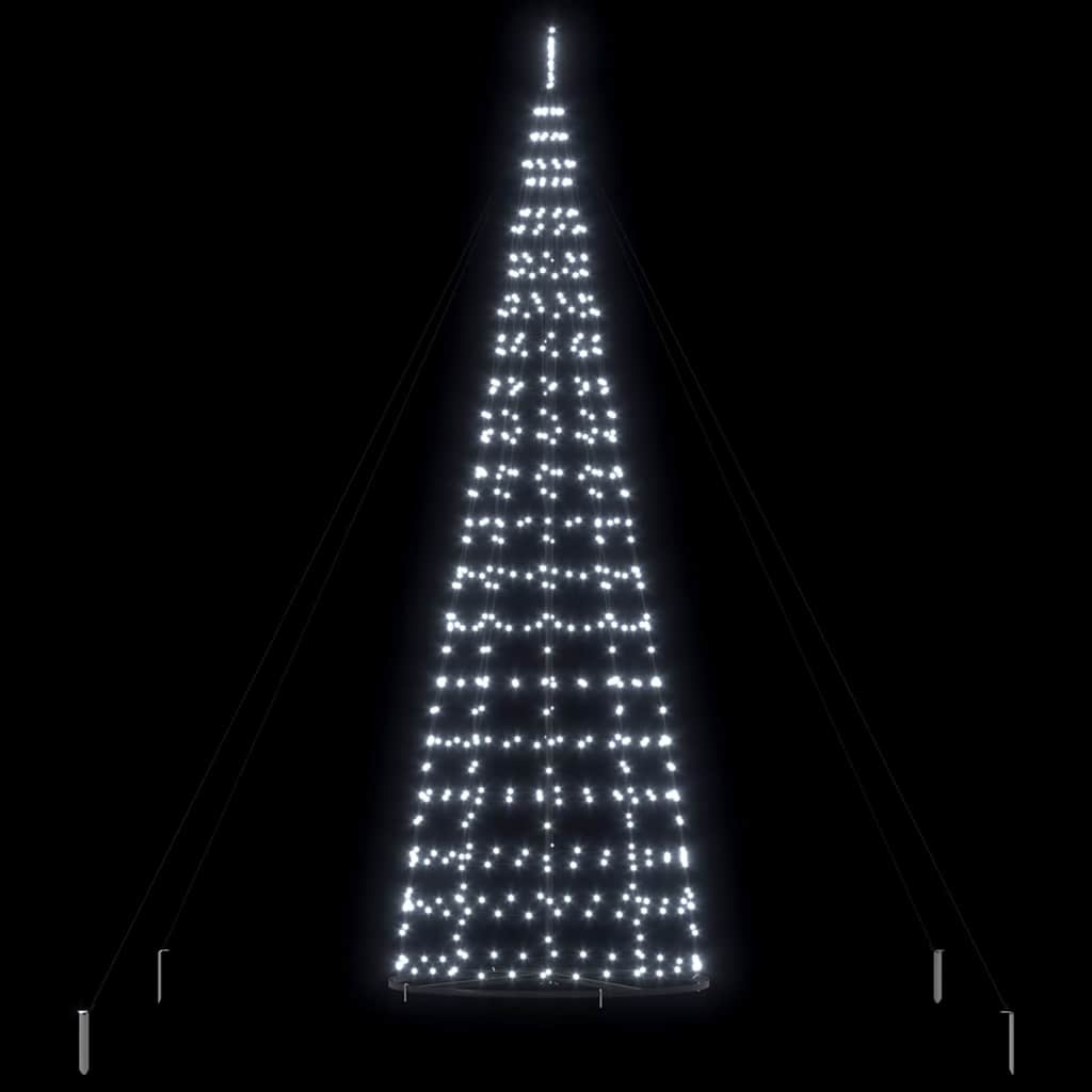 VidaXL LED Kerstboom met 800 LED met grondpennen Koudwit 400 cm IJzer