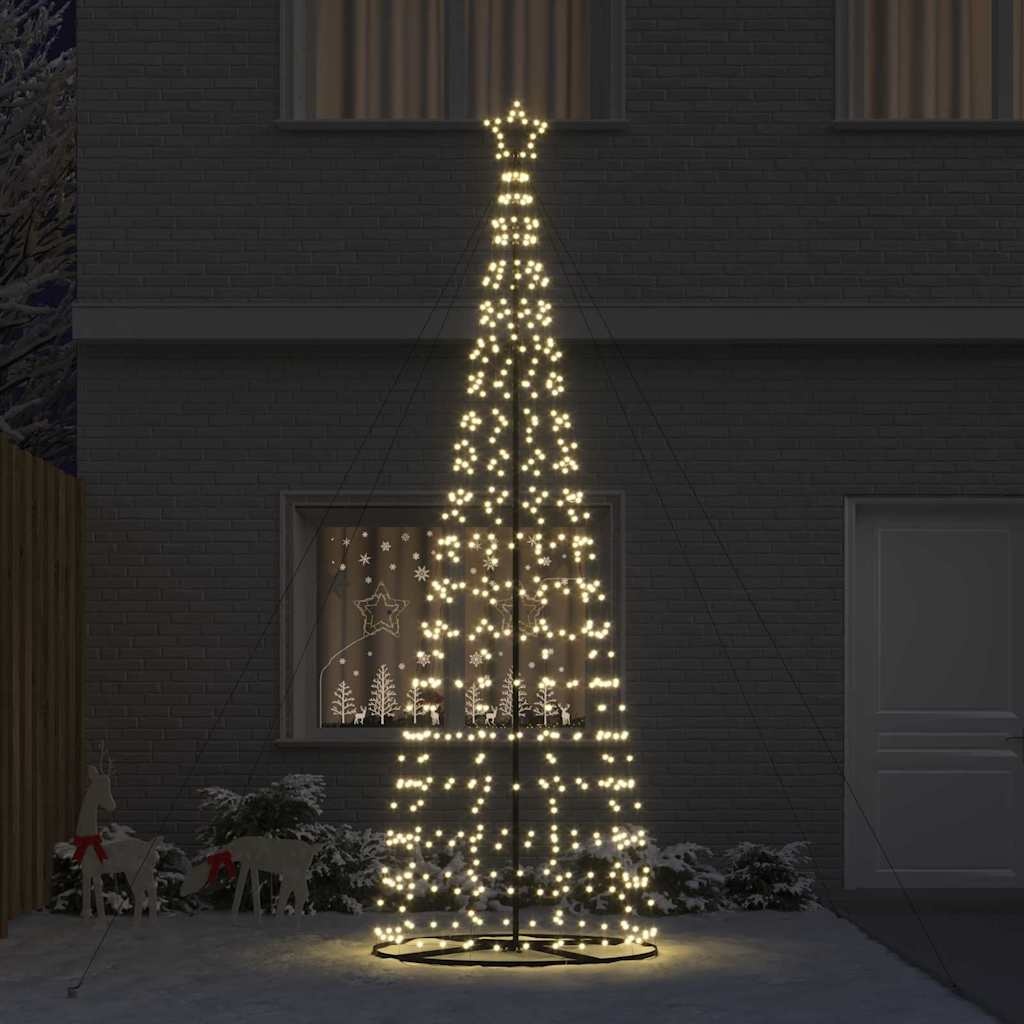 VidaXL LED Kerstboom met 800 LED met grondpennen Warmwit 400 cm IJzer
