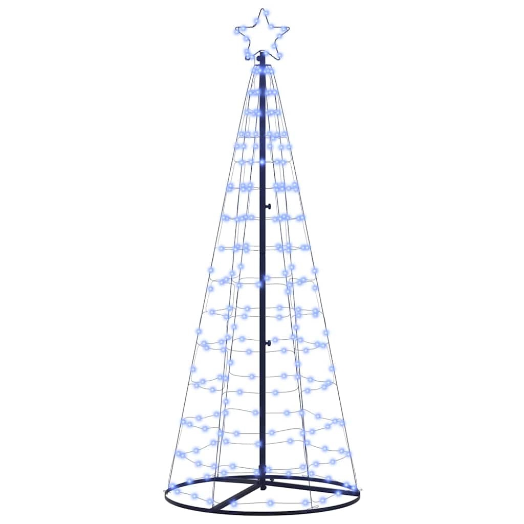 VidaXL LED Kerstboom met 390 LED met grondpennen Blauw 250 cm IJzer