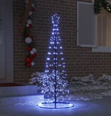 VidaXL LED Kerstboom met 390 LED met grondpennen Blauw 250 cm IJzer