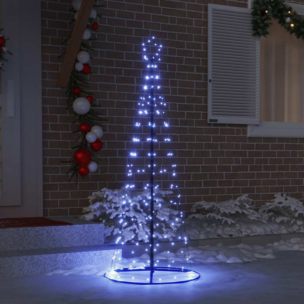 VidaXL LED Kerstboom met 390 LED met grondpennen Blauw 250 cm IJzer