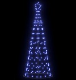 VidaXL LED Kerstboom met 390 LED met grondpennen Blauw 250 cm IJzer