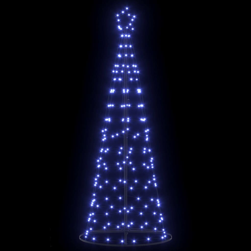 VidaXL LED Kerstboom met 390 LED met grondpennen Blauw 250 cm IJzer