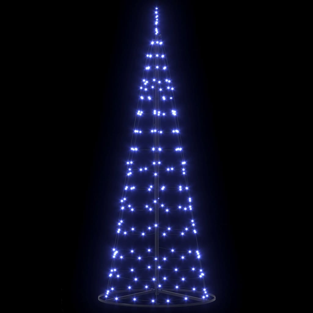 VidaXL LED Kerstboom met 390 LED met grondpennen Blauw 250 cm IJzer