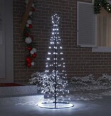 VidaXL LED Kerstboom met 390 LED met grondpennen Koudwit 250 cm IJzer