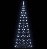 VidaXL LED Kerstboom met 390 LED met grondpennen Koudwit 250 cm IJzer