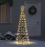 VidaXL LED Kerstboom met 390 LED met grondpennen Warmwit 250 cm IJzer