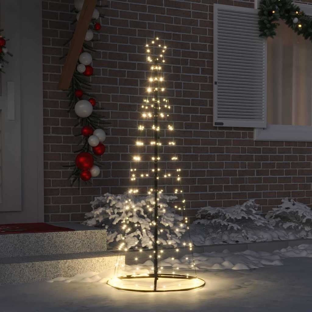 VidaXL LED Kerstboom met 390 LED met grondpennen Warmwit 250 cm IJzer