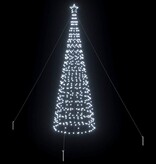 VidaXL LED Kerstboom met 800 LED met grondpennen Koudwit 400 cm IJzer