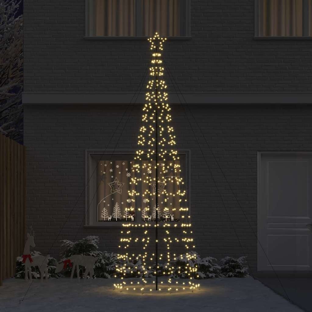 VidaXL LED Kerstboom met 800 LED met grondpennen Warmwit 400 cm IJzer
