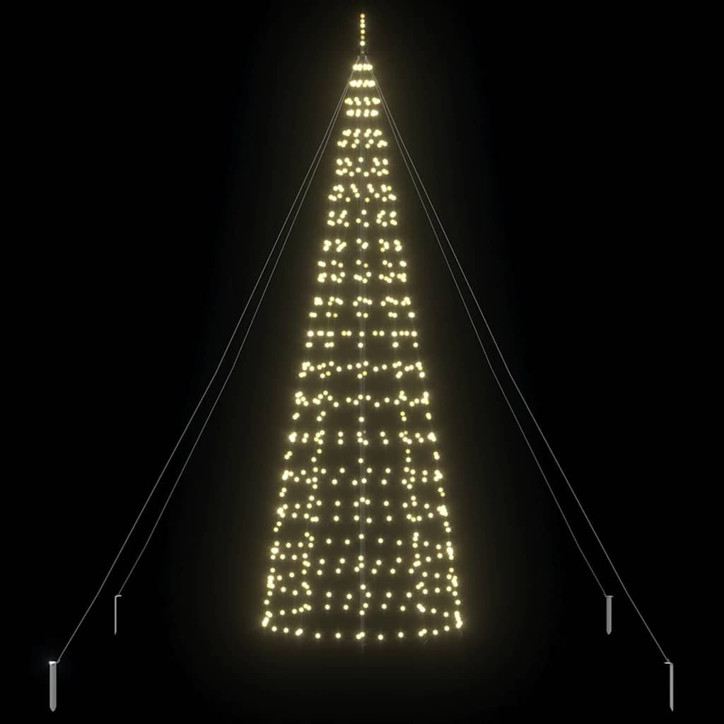 VidaXL LED Kerstboom met 800 LED met grondpennen Warmwit 400 cm IJzer