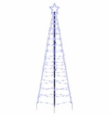 VidaXL LED Kerstboom met 390 LED met grondpennen Blauw 250 cm IJzer