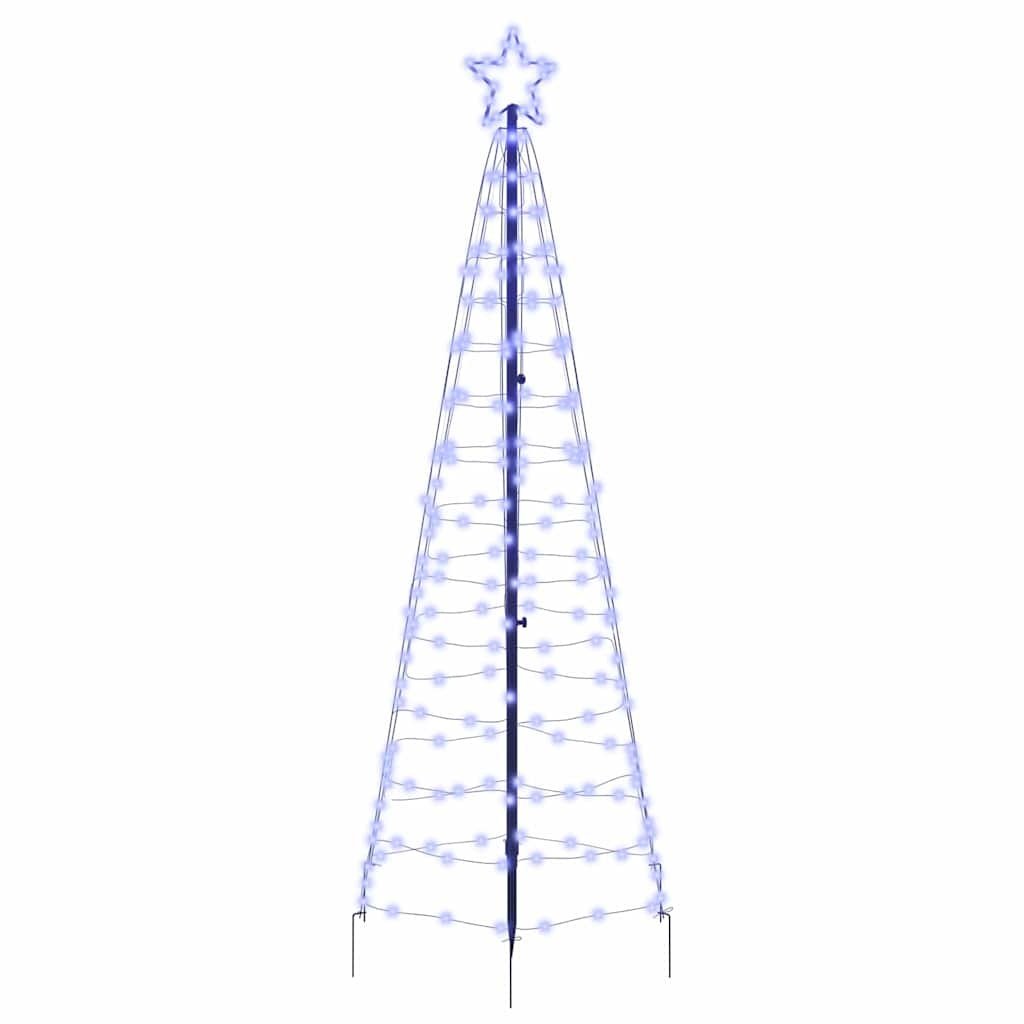 VidaXL LED Kerstboom met 390 LED met grondpennen Blauw 250 cm IJzer