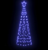 VidaXL LED Kerstboom met 390 LED met grondpennen Blauw 250 cm IJzer