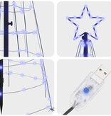 VidaXL LED Kerstboom met 390 LED met grondpennen Blauw 250 cm IJzer