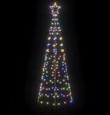 VidaXL LED Kerstboom met 390 LED Multikleur 250 cm IJzer