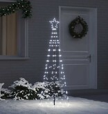 VidaXL LED Kerstboom met 390 LED met grondpennen Koudwit 250 cm IJzer