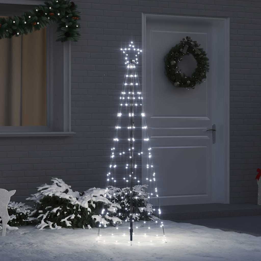VidaXL LED Kerstboom met 390 LED met grondpennen Koudwit 250 cm IJzer