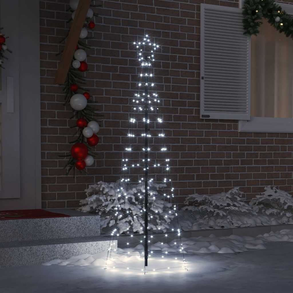 VidaXL LED Kerstboom met 390 LED met grondpennen Koudwit 250 cm IJzer
