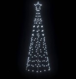 VidaXL LED Kerstboom met 390 LED met grondpennen Koudwit 250 cm IJzer