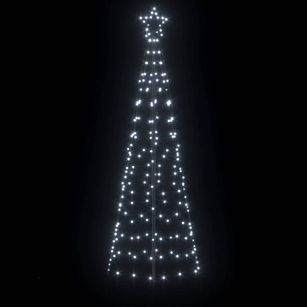 VidaXL LED Kerstboom met 390 LED met grondpennen Koudwit 250 cm IJzer