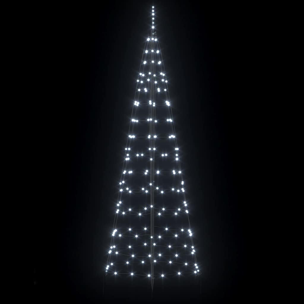 VidaXL LED Kerstboom met 390 LED met grondpennen Koudwit 250 cm IJzer