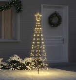 VidaXL LED Kerstboom met 390 LED met grondpennen Warmwit 250 cm IJzer