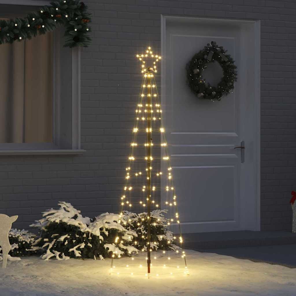 VidaXL LED Kerstboom met 390 LED met grondpennen Warmwit 250 cm IJzer