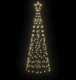 VidaXL LED Kerstboom met 390 LED met grondpennen Warmwit 250 cm IJzer