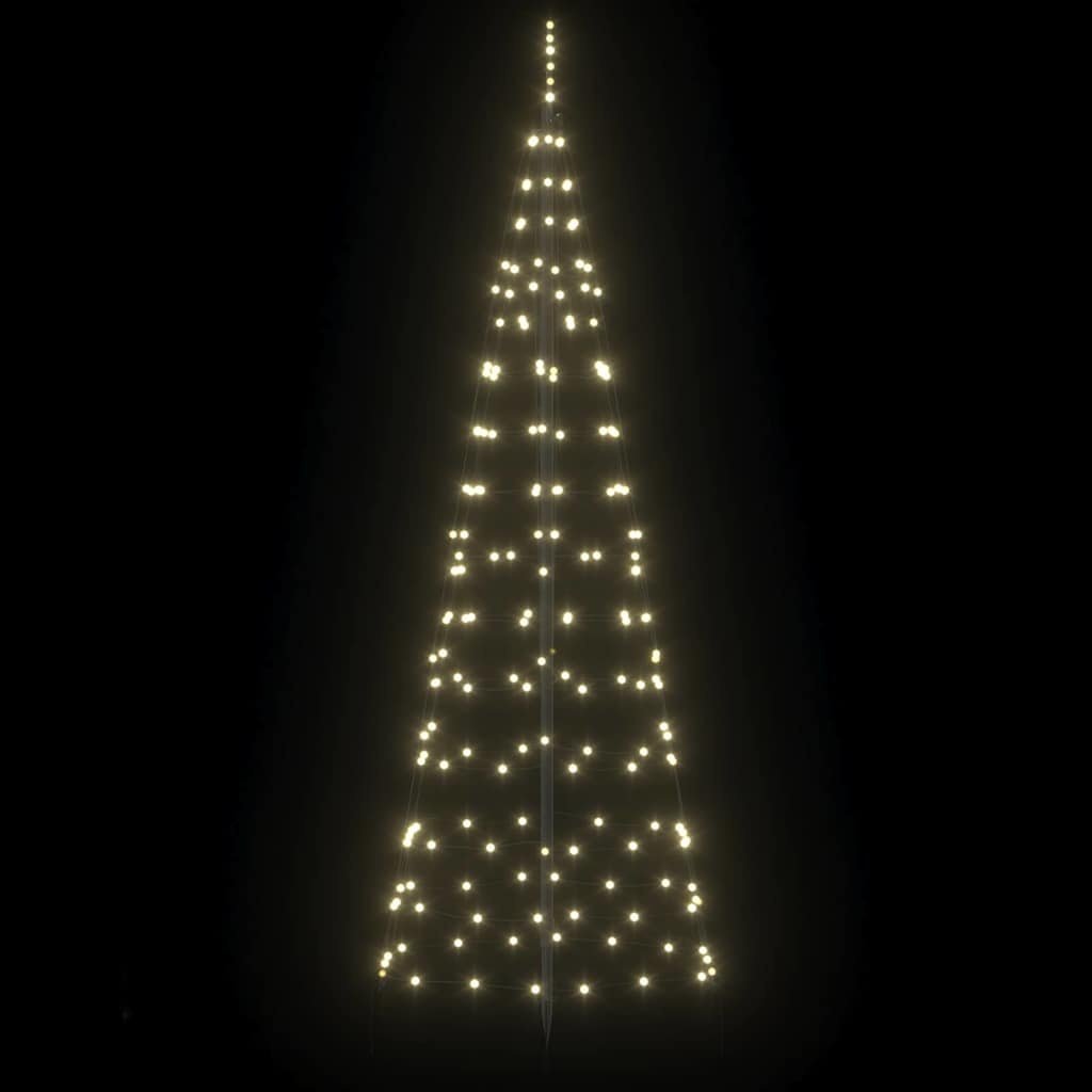 VidaXL LED Kerstboom met 390 LED met grondpennen Warmwit 250 cm IJzer