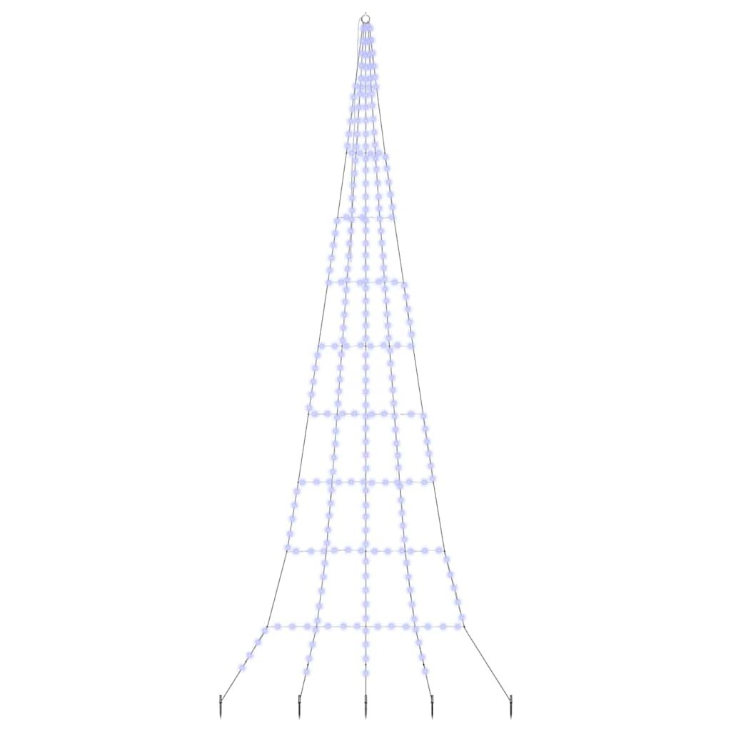 VidaXL LED Kerstboom met 276 LED met grondpennen Blauw 511 cm Metaal