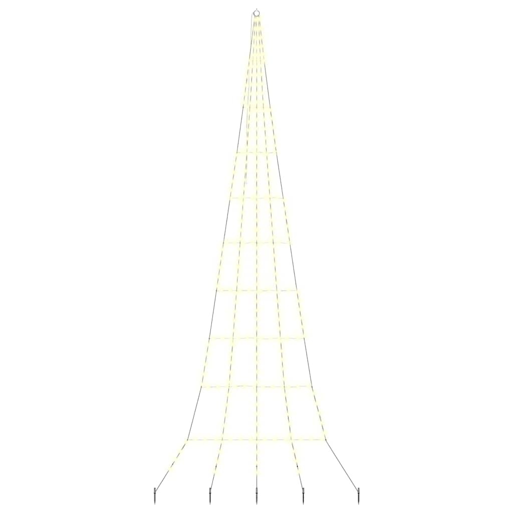 VidaXL LED Kerstboom met 276 LED met grondpennen Warmwit 511 cm Metaal