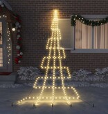 VidaXL LED Kerstboom met 276 LED met grondpennen Warmwit 511 cm Metaal
