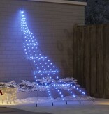 VidaXL LED Kerstboom met 168 LED met grondpennen Blauw 306 cm Metaal