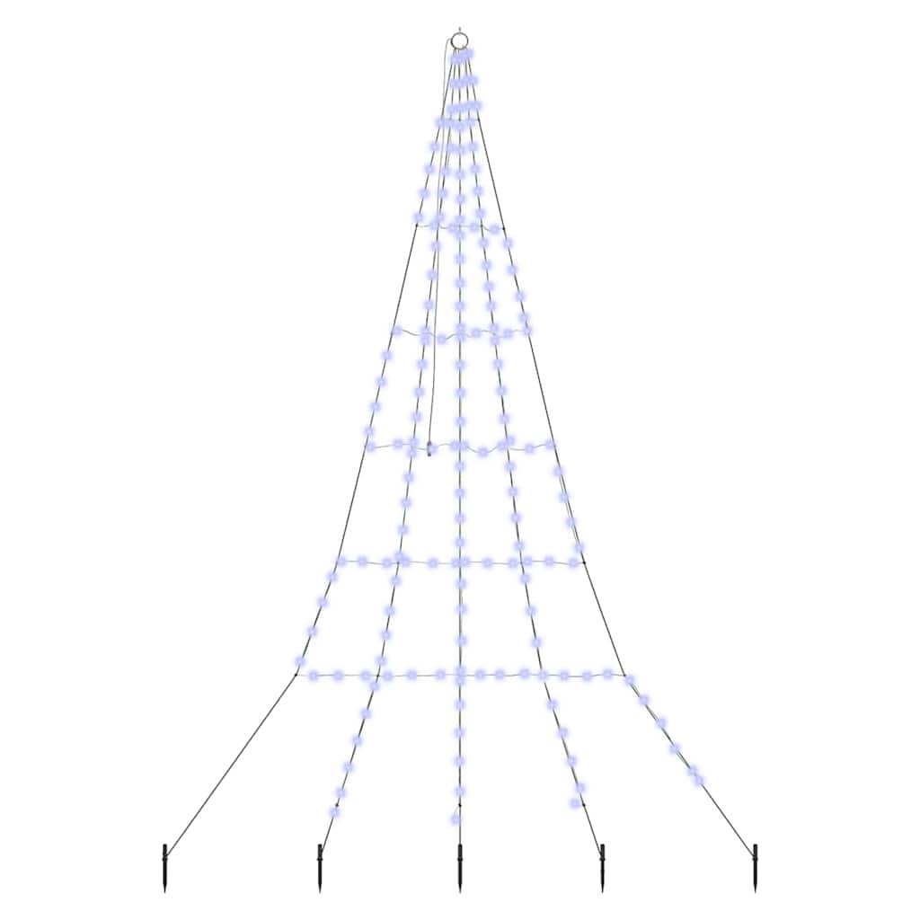 VidaXL LED Kerstboom met 168 LED met grondpennen Blauw 306 cm Metaal