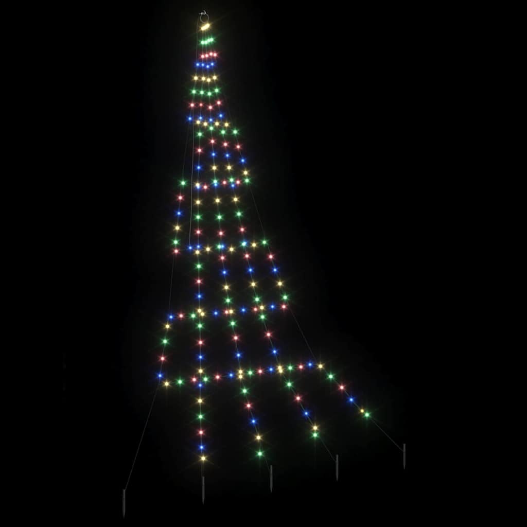VidaXL LED Kerstboom met 168 LED Multikleur 306 cm Metaal