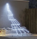 VidaXL LED Kerstboom met 168 LED met grondpennen Koudwit 306 cm Metaal