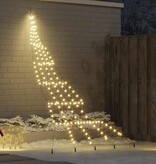 VidaXL LED Kerstboom met 168 LED met grondpennen Warmwit 306 cm Metaal