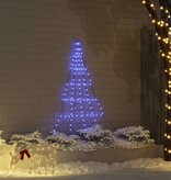 VidaXL LED Kerstboom met 112 LED met grondpennen Blauw 182 cm Metaal